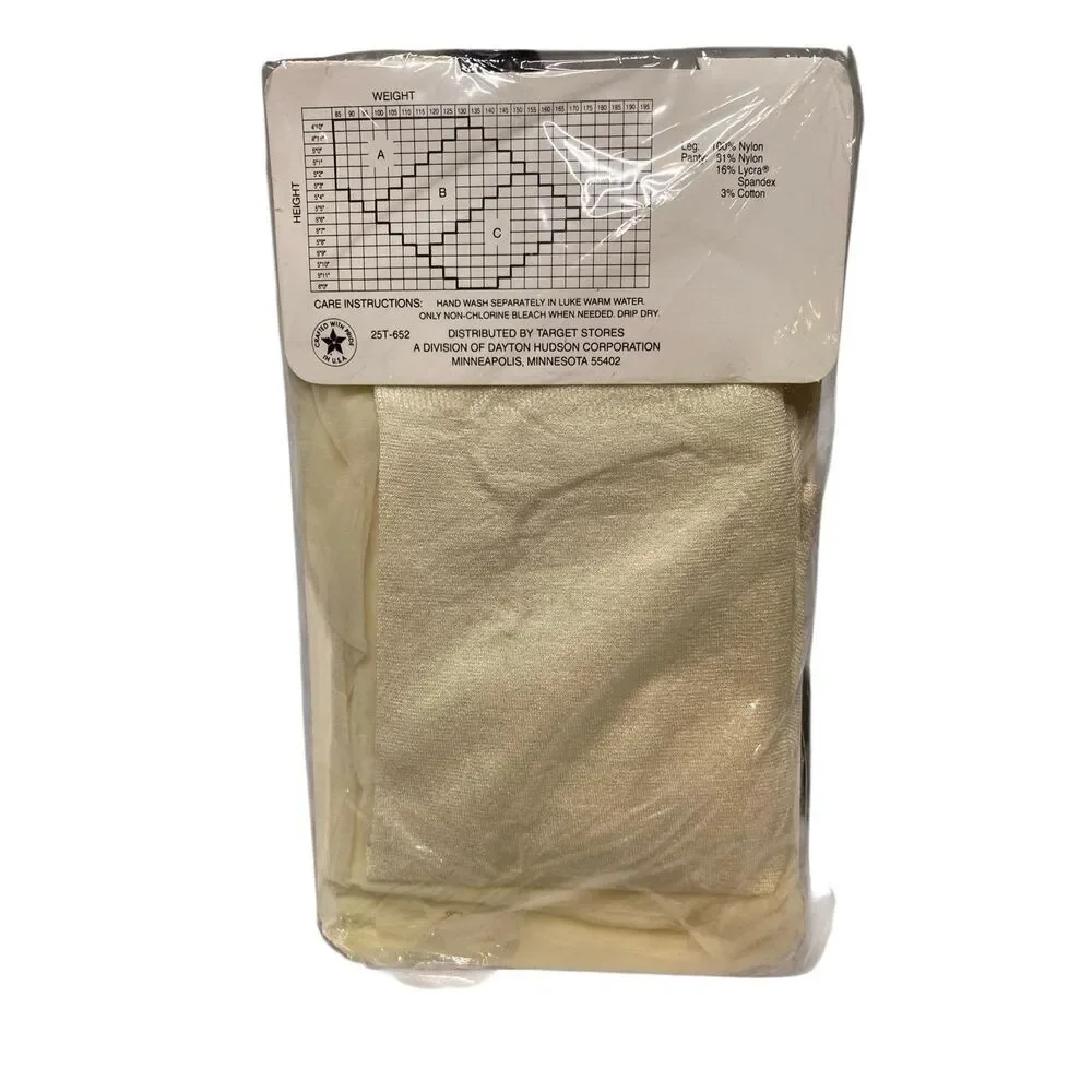 Target Ultra Sheer Control Top Pantyhose Off White Size C Sandalfoot Cotton